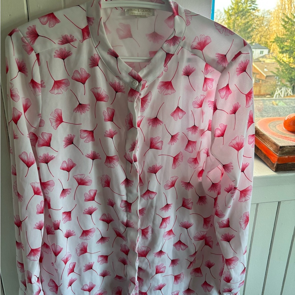 Floral Pink Button-Down Shirt